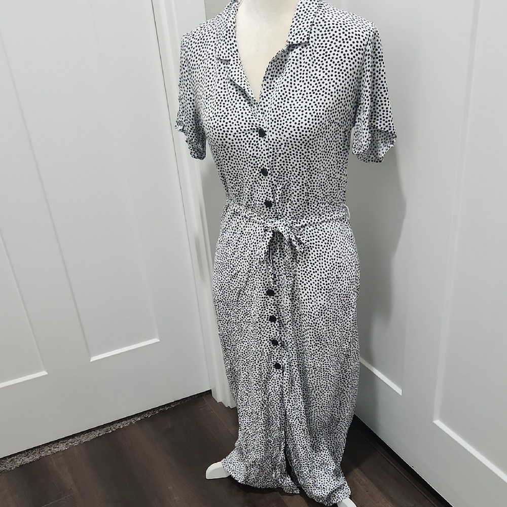 Glassons Black Polka Dot Dress Size 8 Maxi